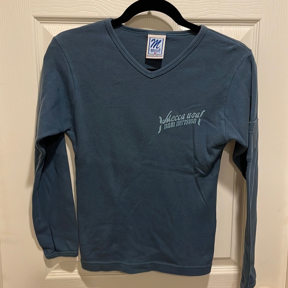 Y2K 90s Mecca Blue Long Sleeve Tee